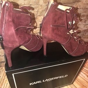 Genuine Leather Karl Lagerfield Caine Heels